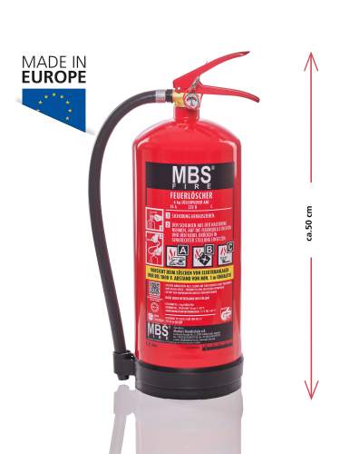 MBS-FIRE (Ogniochron) 6kg ABC Pulver Feuerlöscher EN 3 A/B/C 55A 233B= 15LE inkl. Plakette